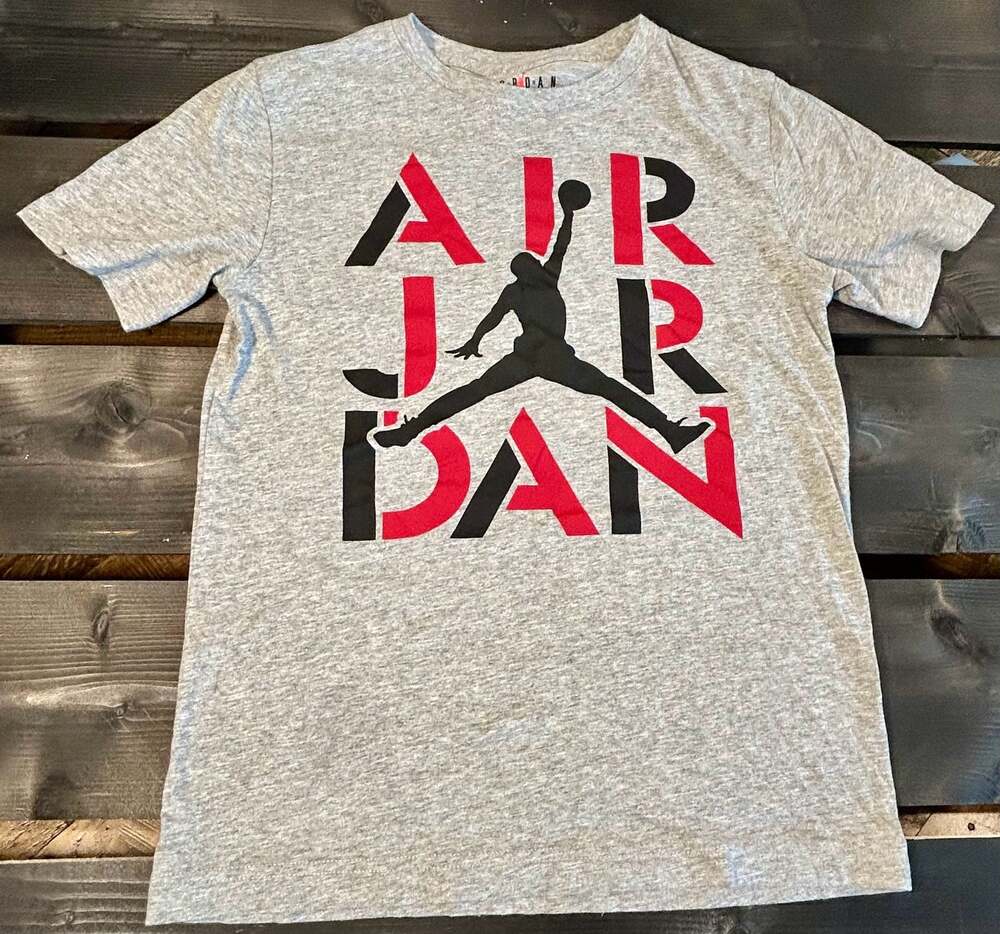 Air Jordan Jumpman Youth Boys Graphic Short Sleeve T-Shirt Grey Size Large